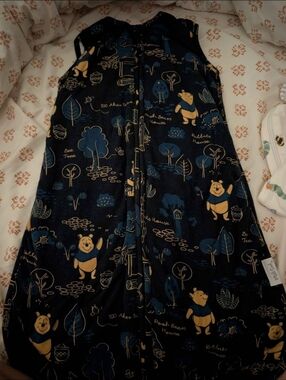milk Snob Winnie the Pooh Navy & Mustard Sleep Sack 0-6months
